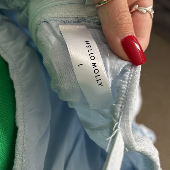 Hello Molly Linen Wrap One Shoulder Dress NWOT - Picture 5 of 6